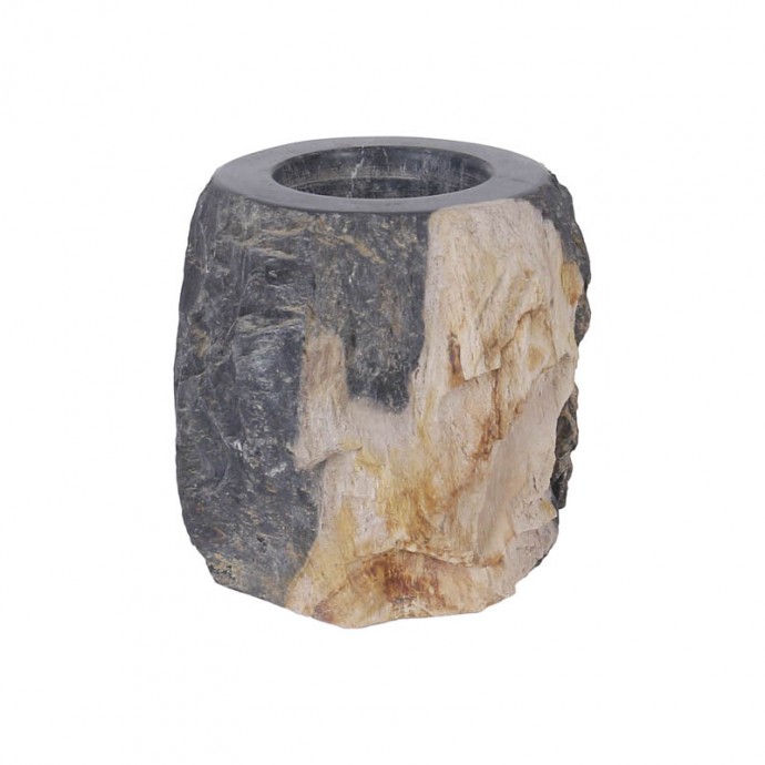 Gobelet en bois fossilisé noir