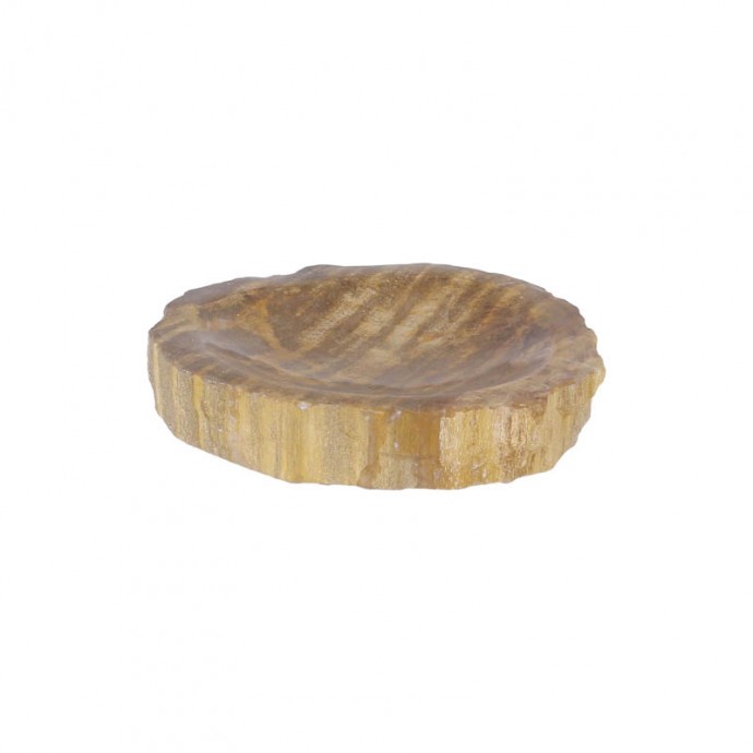 Porte-savon en bois fossilisé marron