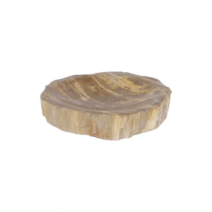 Porte-savon en bois fossilisé marron