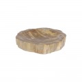 Porte-savon en bois fossilisé marron
