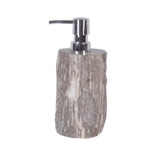 Distributeur de savon en bois fossilisé marron Distributeur de savon en bois fossilisé marron