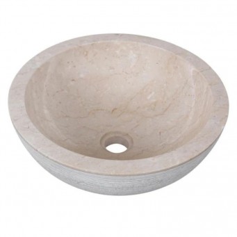 Vasque à poser ronde marbre beige Ø40cm KC-G CREAM Vasque à poser ronde marbre beige Ø40cm KC-G CREAM