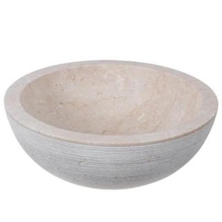 Vasque à poser ronde marbre beige Ø40cm KC-G CREAM