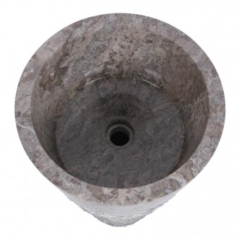 Vasque totem marbre gris Ø40cm finition brute PA22-M GREY Vasque totem marbre gris Ø40cm finition brute PA22-M GREY