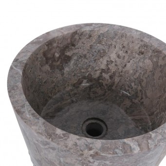 Vasque totem marbre gris Ø40cm finition brute PA22-M GREY Vasque totem marbre gris Ø40cm finition brute PA22-M GREY