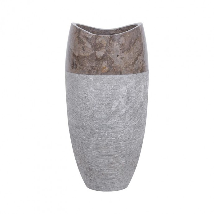 Vasque sur pied marbre gris Ø40cm PGT-G GREY