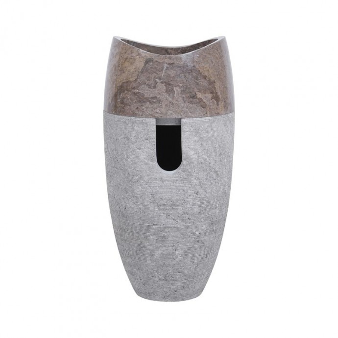 Vasque sur pied marbre gris Ø40cm PGT-G GREY