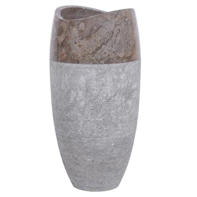 Vasque sur pied marbre gris Ø40cm PGT-G GREY