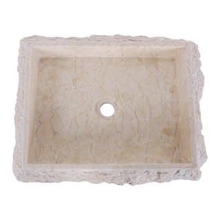 Vasque beige rectangulaire 60cm finition brute RSB-M CREAM