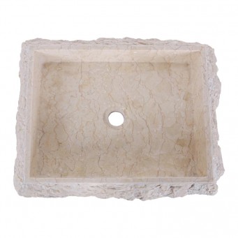 Vasque beige rectangulaire 60cm finition brute RSB-M CREAM Vasque beige rectangulaire 60cm finition brute RSB-M CREAM