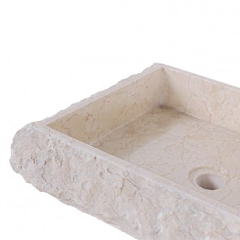 Vasque beige rectangulaire 60cm finition brute RSB-M CREAM Vasque beige rectangulaire 60cm finition brute RSB-M CREAM