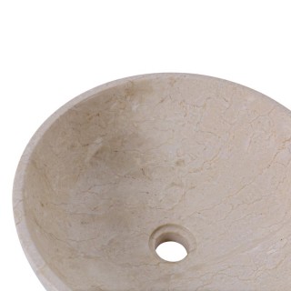 Vasque marbre ronde fine grise Ø40cm KCT-P CREAM