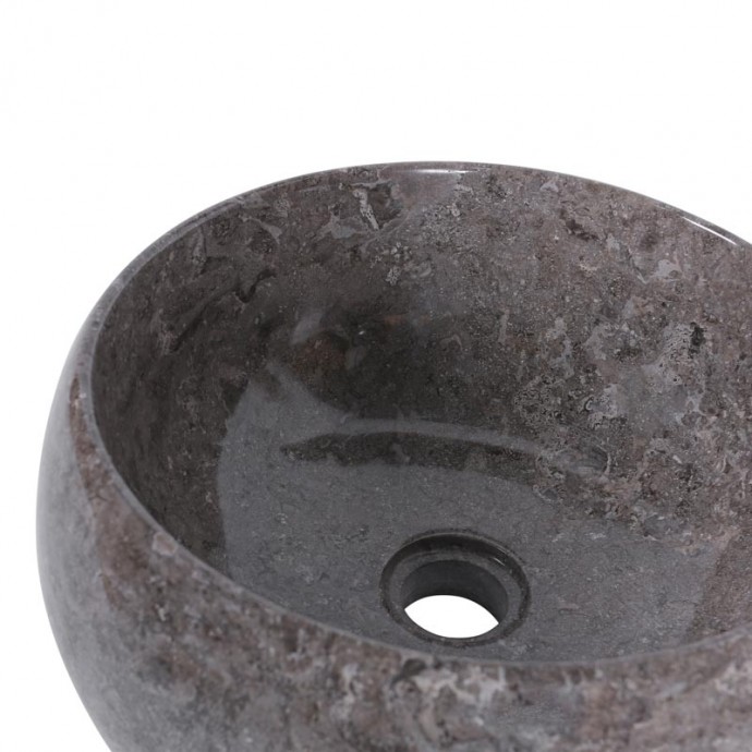 Vasque marbre gris donut bordure fine Ø40cm DNT-P GREY