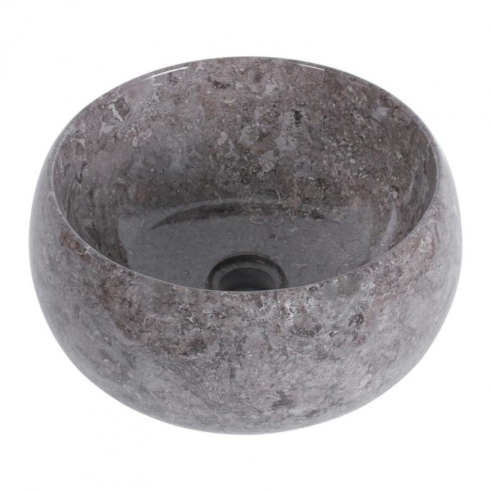 Vasque marbre gris donut bordure fine Ø40cm DNT-P GREY