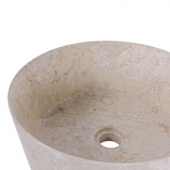 Vasque à poser design marbre beige bordure fine Ø40cm LYT-P CREAM Vasque à poser design marbre beige bordure fine Ø40cm LYT-P CREAM