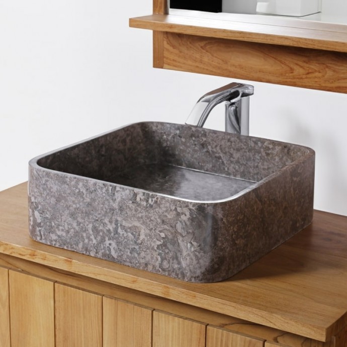 Vasque gris 40cm finition polie SKUT-P GREY