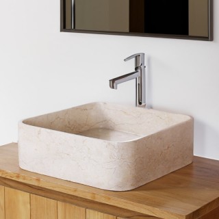 Vasque beige 40cm finition polie SKUT-P CREAM