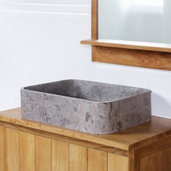 Vasque à poser rectangulaire 50cm finition polie RKUT-P GREY Vasque à poser rectangulaire 50cm finition polie RKUT-P GREY