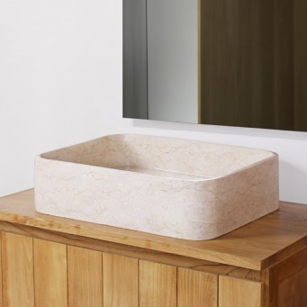 Vasque à poser rectangulaire 50cm finition polie RKUT-P CREAM Vasque à poser rectangulaire 50cm finition polie RKUT-P CREAM