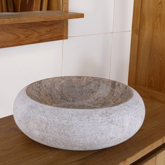 Vasque ronde donut marbre gris Ø40cm DN-G GREY Vasque ronde donut marbre gris Ø40cm DN-G GREY