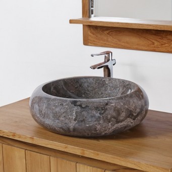Vasque ronde donut marbre gris Ø40cm DN-P GREY Vasque ronde donut marbre gris Ø40cm DN-P GREY