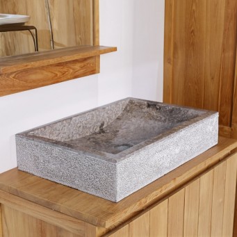 Vasque grise rectangulaire 60cm finition martelée RSB-D GREY Vasque grise rectangulaire 60cm finition martelée RSB-D GREY