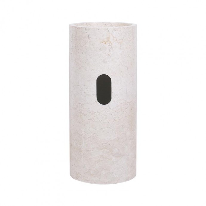 Vasque colonne marbre beige Ø40cm finition polie PSL-P CREAM