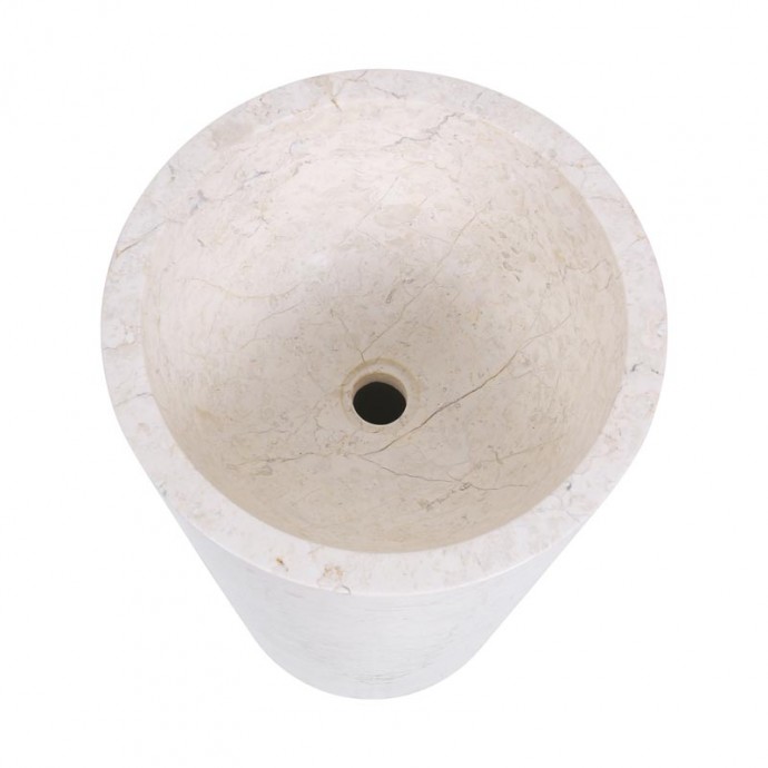 Vasque colonne marbre beige Ø40cm finition polie PSL-P CREAM
