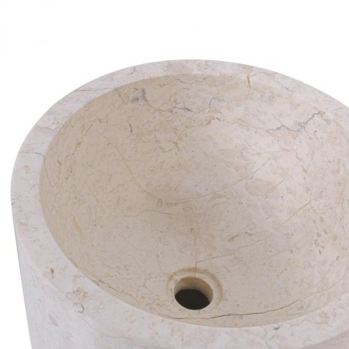 Vasque colonne marbre beige Ø40cm finition polie PSL-P CREAM