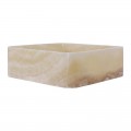 Vasque à poser carrée en pierre naturelle d'onyx 40cm n°1