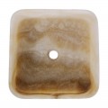 Vasque à poser carrée en pierre naturelle d'onyx 40cm n°3