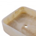 Vasque à poser carrée en pierre naturelle d'onyx 40cm n°4