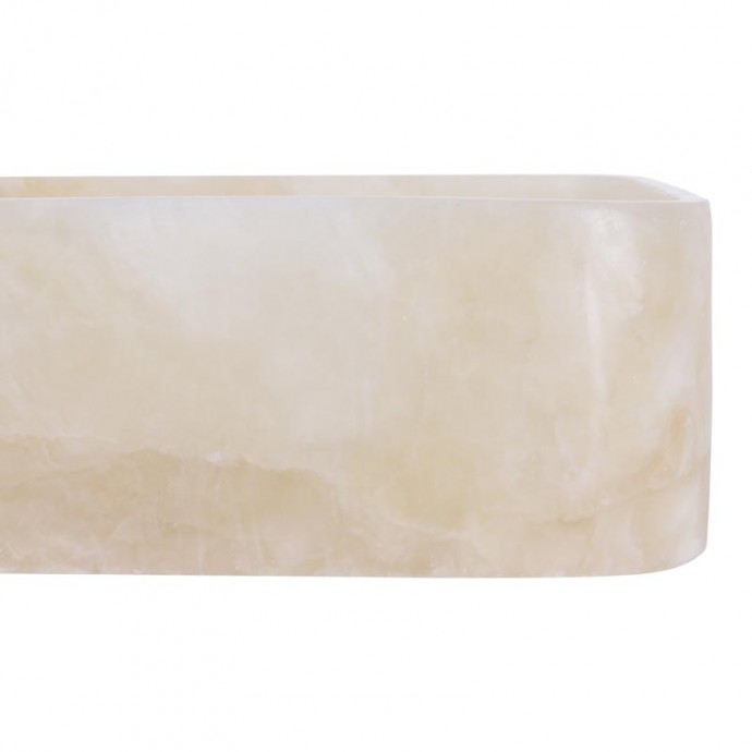 Vasque à poser carrée en pierre naturelle d'onyx 40cm n°4