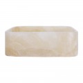 Vasque à poser carrée en pierre naturelle d'onyx 40cm n°4