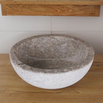 Vasque à poser ronde marbre gris Ø40cm KC-G GREY Vasque à poser ronde marbre gris Ø40cm KC-G GREY