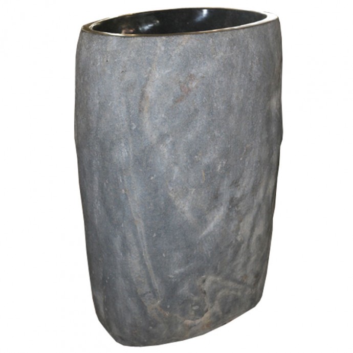 Vasque sur pied pierre naturelle h90cm n°04