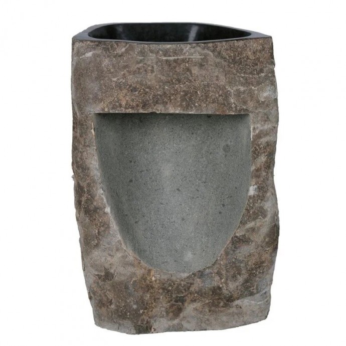 Vasque sur pied pierre naturelle h90cm n°01