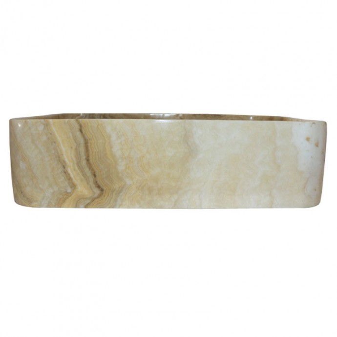 Vasque rectangulaire en pierre naturelle d'onyx 50cm n°1
