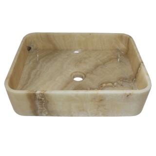 Vasque rectangulaire en pierre naturelle d'onyx 50cm n°3