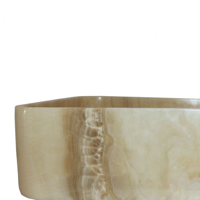Vasque rectangulaire en pierre naturelle d'onyx 50cm n°3