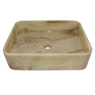 Vasque rectangulaire en pierre naturelle d'onyx 50cm n°4