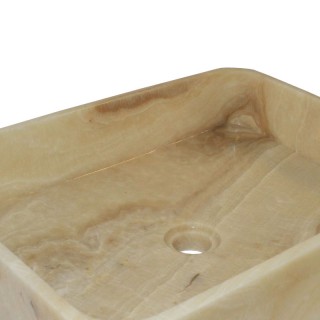 Vasque rectangulaire en pierre naturelle d'onyx 50cm n°4