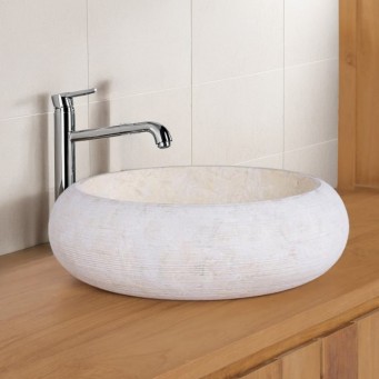 Vasque ronde donut marbre beige Ø40cm DN-G CREAM Vasque ronde donut marbre beige Ø40cm DN-G CREAM