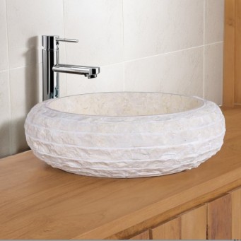 Vasque ronde donut marbre beige Ø40cm DN-M CREAM Vasque ronde donut marbre beige Ø40cm DN-M CREAM