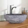 Vasque à poser ronde marbre noir Ø40cm KC-M BLACK