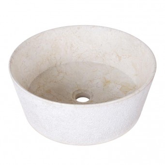 Vasque à poser design marbre beige bordure fine Ø40cm LYT-D CREAM Vasque à poser design marbre beige bordure fine Ø40cm LYT-D CREAM