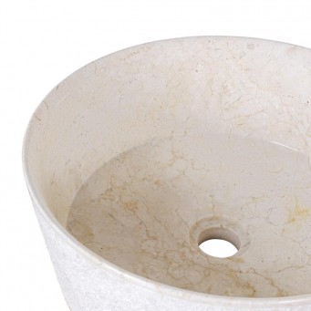 Vasque à poser design marbre beige bordure fine Ø40cm LYT-D CREAM Vasque à poser design marbre beige bordure fine Ø40cm LYT-D CREAM