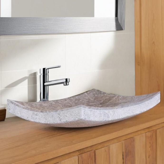 Vasque à poser rectangulaire 60cm finition martelée RZB-D GREY