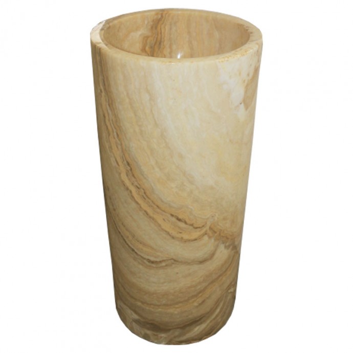 Vasque colonne cylindrique pierre d'onyx n°01