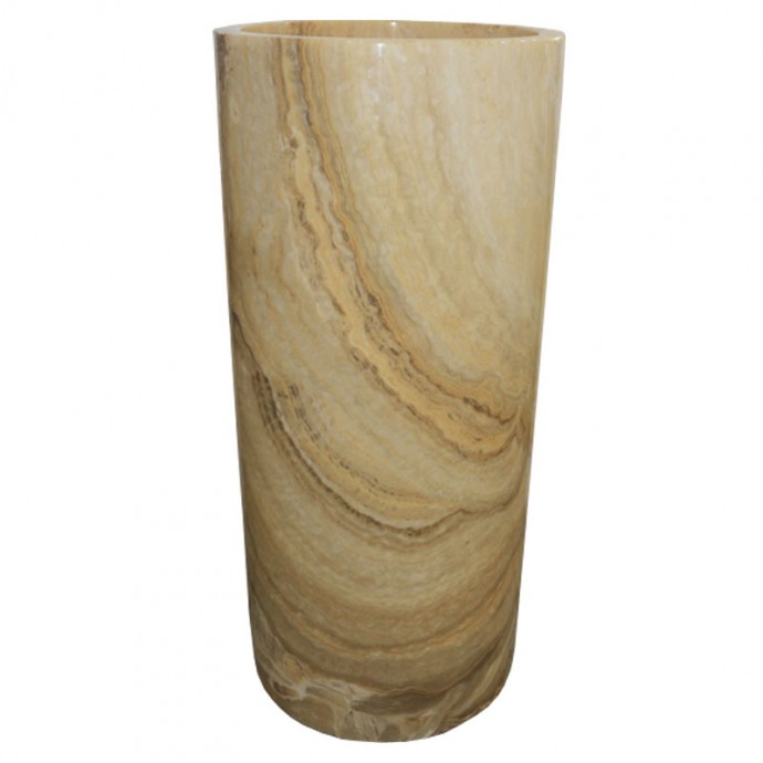 Vasque colonne cylindrique pierre d'onyx n°01
